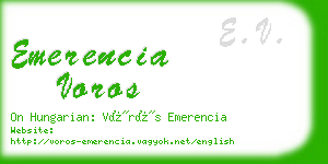 emerencia voros business card